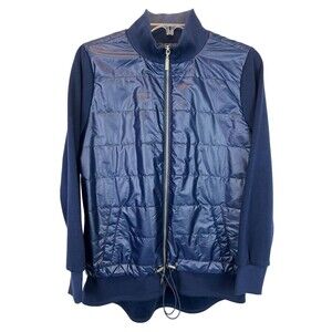 Zenergy by Chico's Blue Lightweight Fleece Mixed-Fabric Puffer Jacket S (4/6)